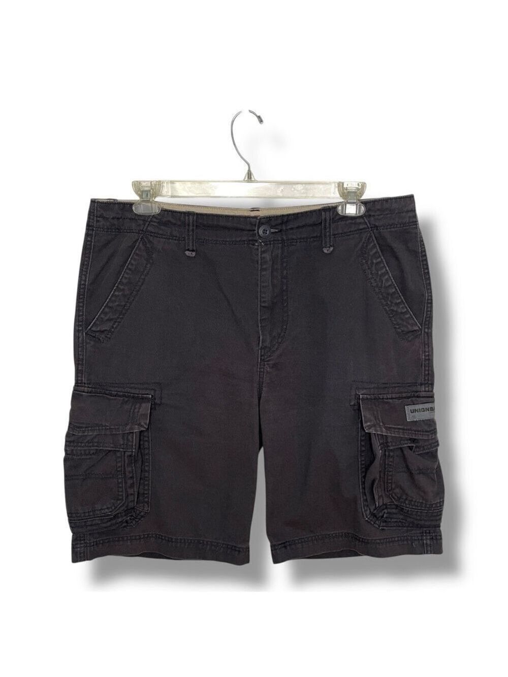 Unionbay Men’s Cargo Shorts Size 36 Charcoal Gray 100% Cotton Utility Pockets